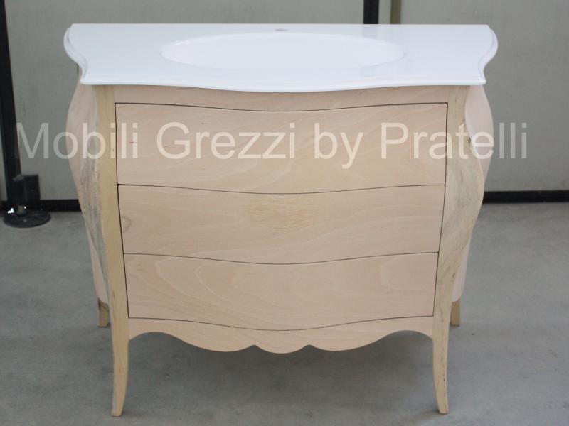 Mobili Bagno Legno Grezzo / Mobile Bagno Bombato Grezzo A Due Lavabi